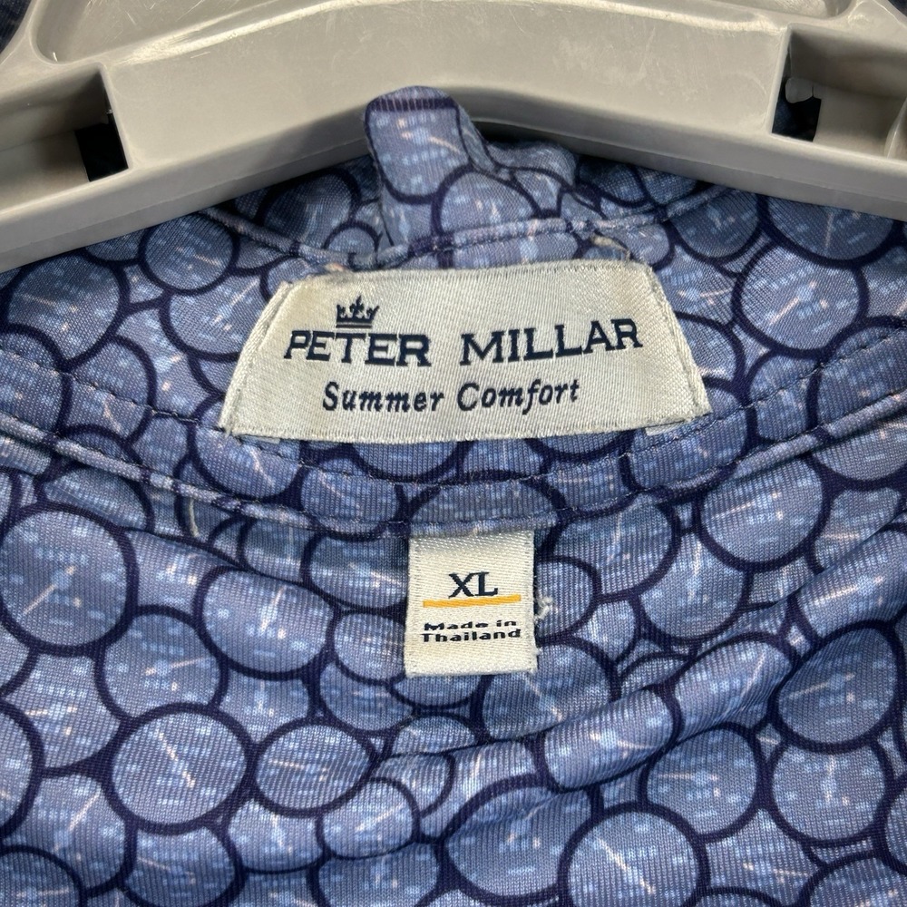 Peter Millar Polo Shirt Mens XL Blue Runner Performance Jersey Summer Comfort - Picture 12 of 16